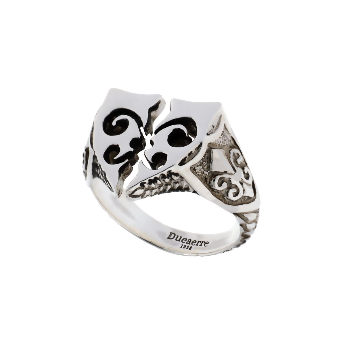 Anello chevalier rock giglio mini realizzato in argento  925 dal brand dueaerre 1938